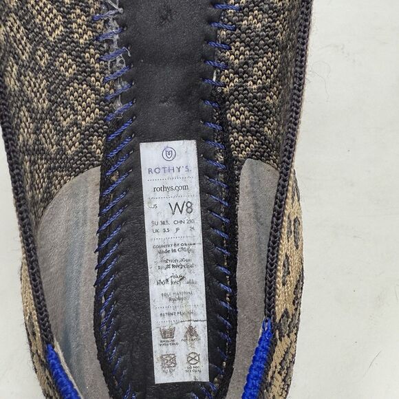 Rothy’s The Flat Womens 8 Brown Spotted Leopard Knit Round Toe Slip On Shoes - Picture 11 of 15